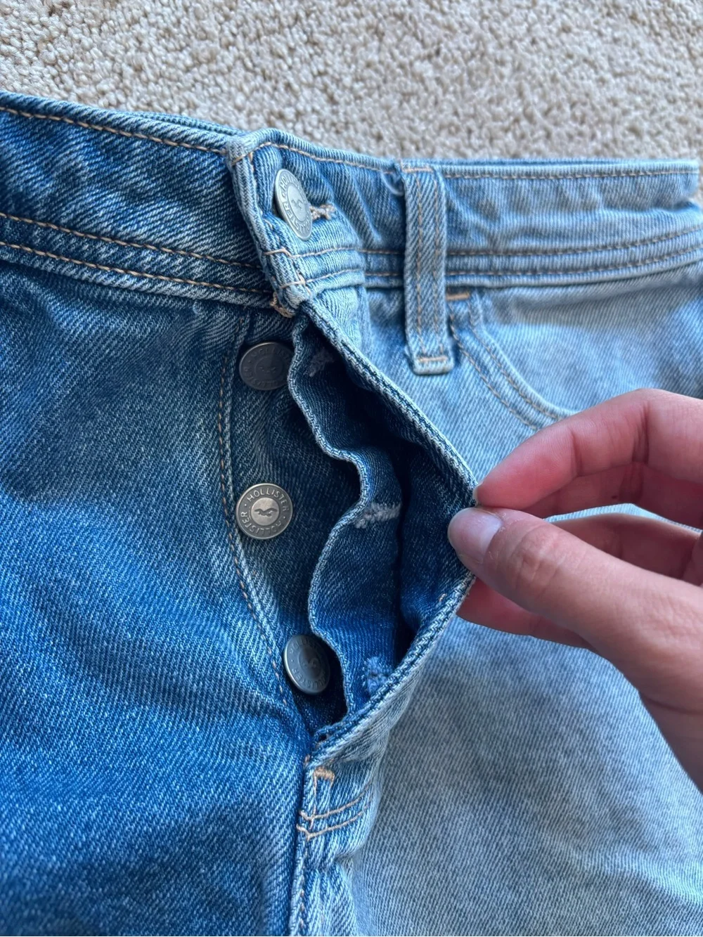 Hollister Two-Tone Blue Denim Shorts